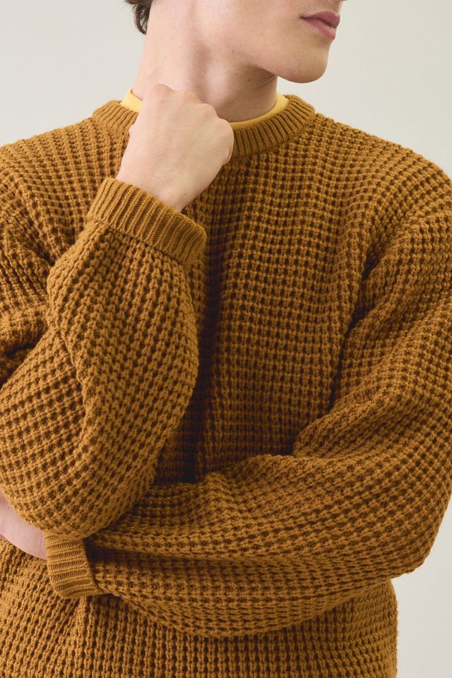 UO Waffle Knit Relaxed Fit Crewneck Sweater #1