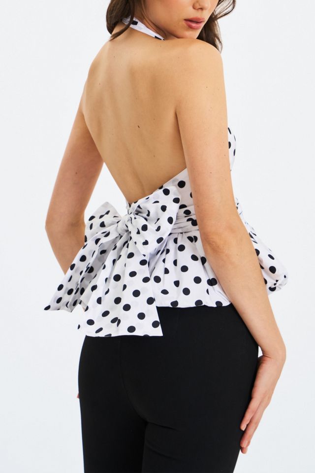 Miss Circle Ilene Cotton Bubble Hem Halter Top #3