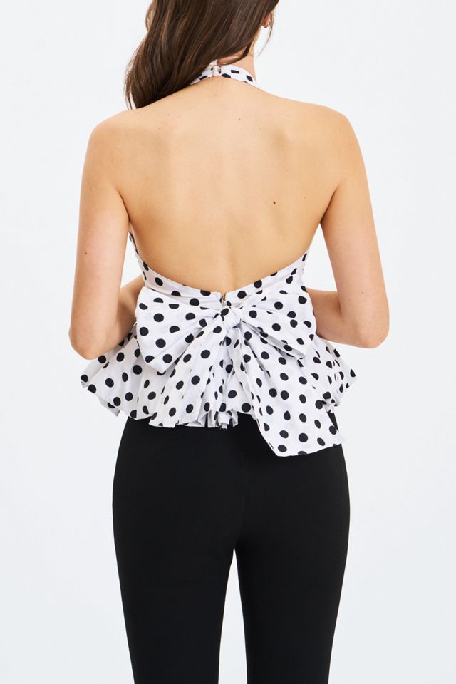 Miss Circle Ilene Cotton Bubble Hem Halter Top #4
