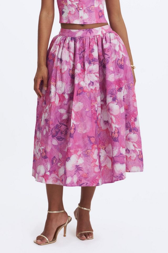 Miss Circle Xalina Linen Low-Rise Midi Skirt #1