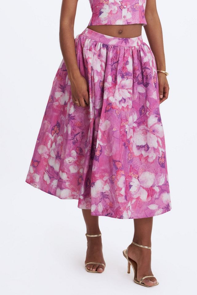 Miss Circle Xalina Linen Low-Rise Midi Skirt #2