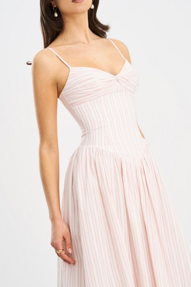 Miss Circle Zania Stripe Cotton Jacquard Midi Dress #2