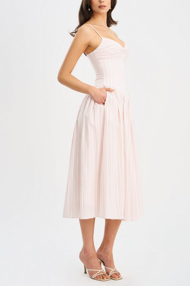 Miss Circle Zania Stripe Cotton Jacquard Midi Dress #3