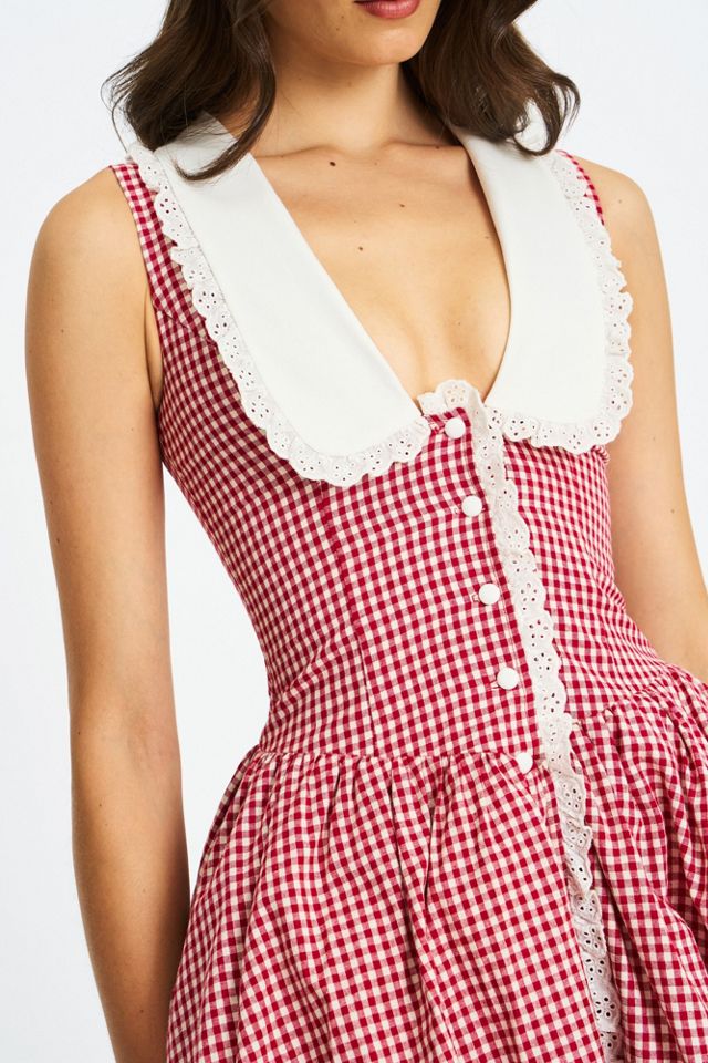 Miss Circle Nala Cotton Gingham Peterpan Collar Mini Dress #1