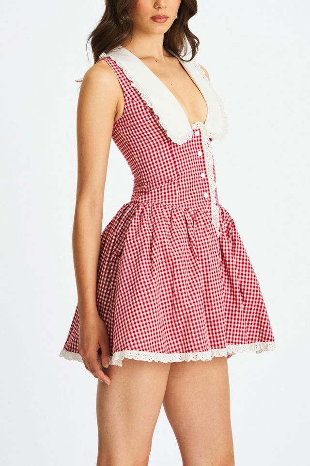 Miss Circle Nala Cotton Gingham Peterpan Collar Mini Dress #2