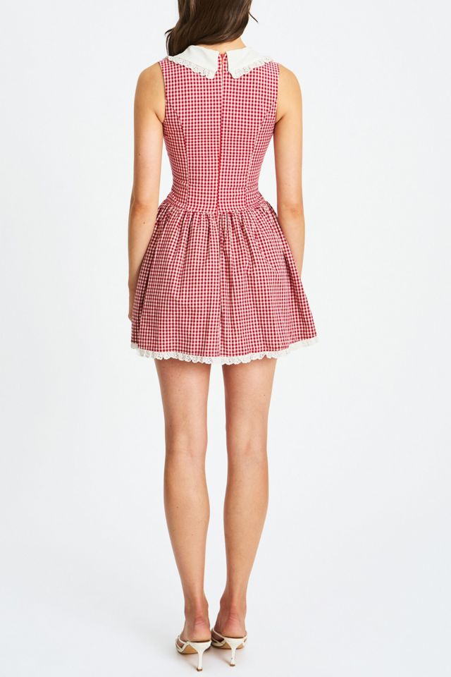 Miss Circle Nala Cotton Gingham Peterpan Collar Mini Dress #4