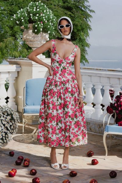 self portrait rose lace midi dress Self-Portrait Lace Midi Dress