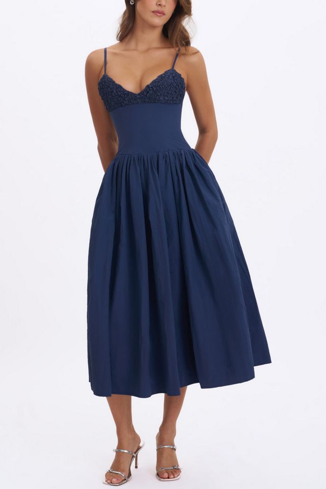 Miss Circle Ailani Taffeta Smocked Midi Dress #2