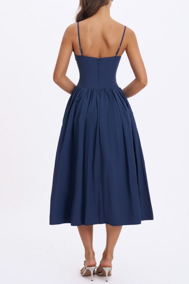 Miss Circle Ailani Taffeta Smocked Midi Dress #4
