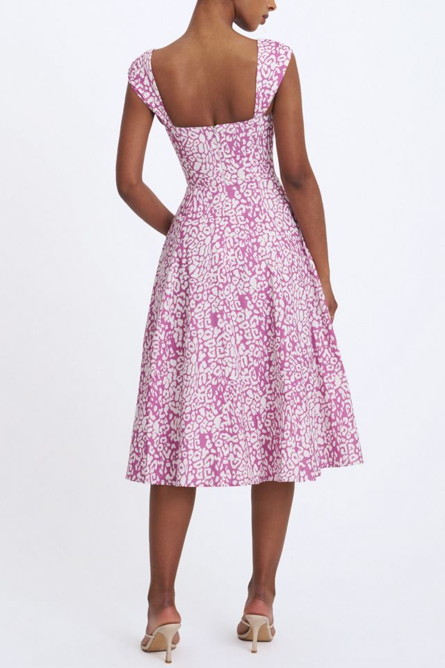 Miss Circle Wynonna Cheetah Linen Keyhole Midi Dress #4