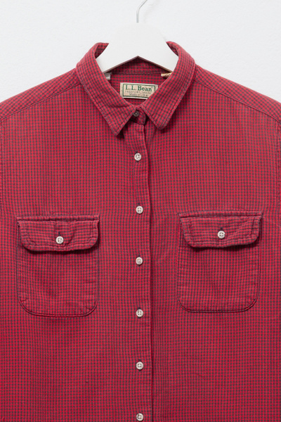 Vintage 1990s L.L. Bean Red & Green Check Button Up Shirt