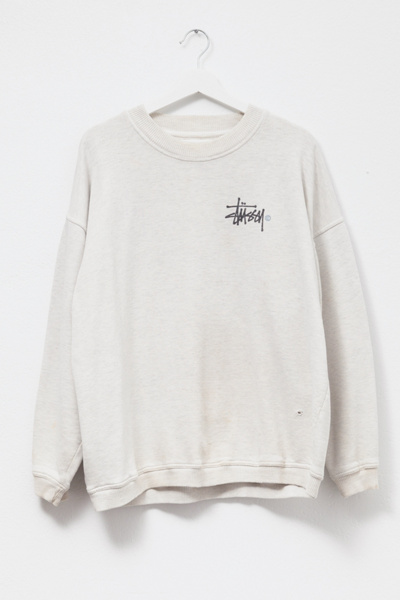 Vintage 1990s Stussy Logo Graphic Distressed Crewneck Sweatshirt