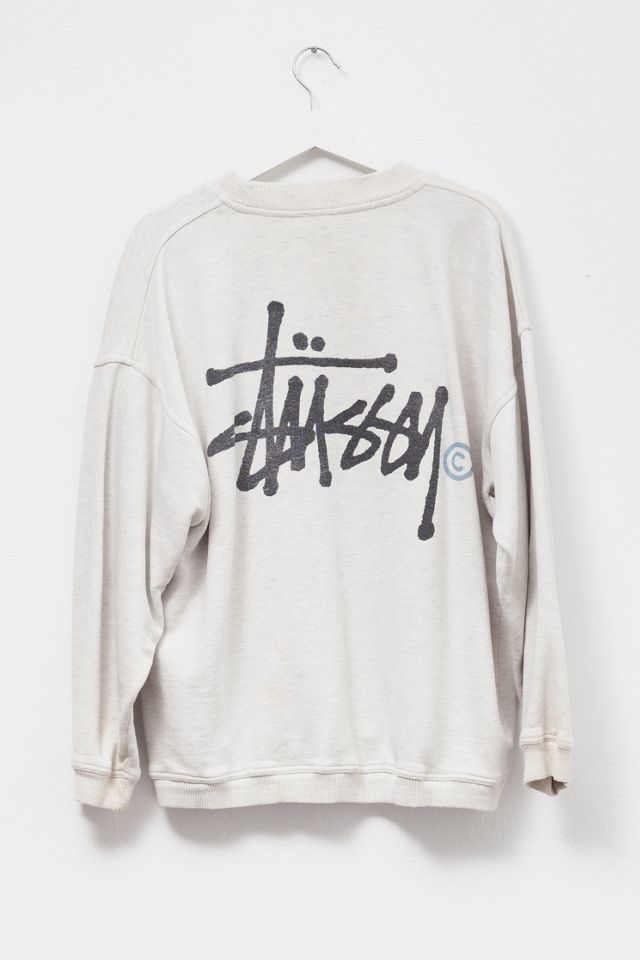 Vintage 1990s Stussy Logo Graphic Distressed Crewneck Sweatshirt #1