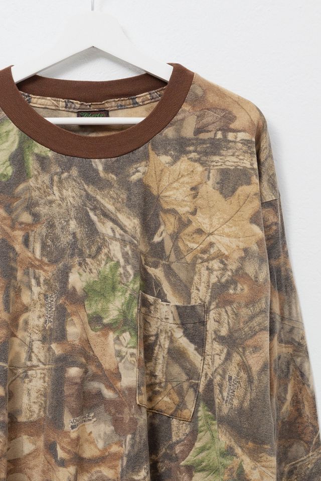 Vintage 1990s Tree Camouflage Distressed T-Shirt Single Stitch Made in USA #1