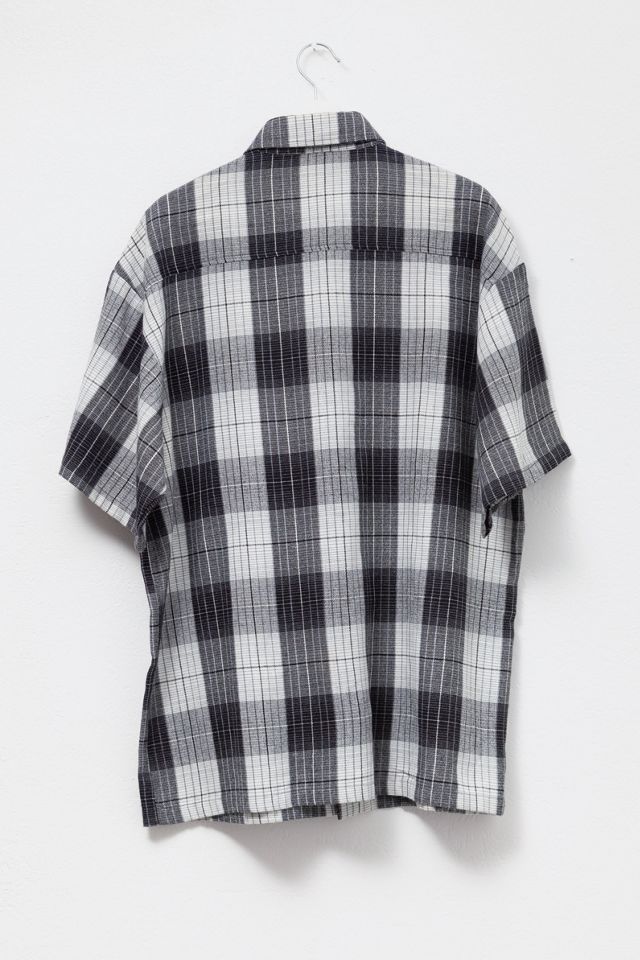 Vintage 1990s Black & White Plaid Short Sleeve Button Up Shirt #2