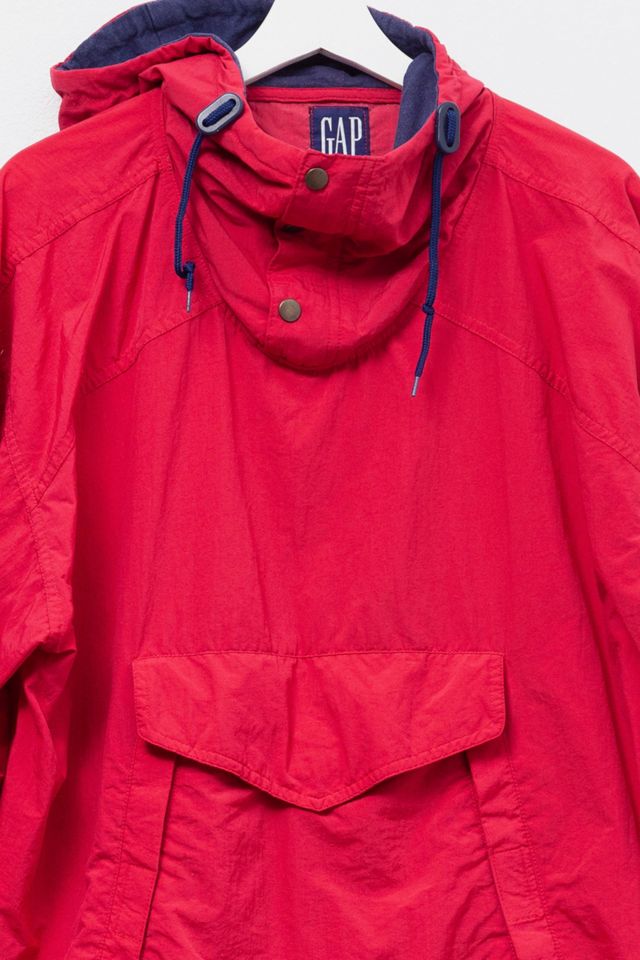 Vintage 1990s GAP Red Pullover Nylon Anorak Jacket #1