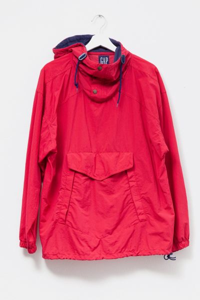 Vintage 1990s GAP Red Pullover Nylon Anorak Jacket | Urban Outfitters