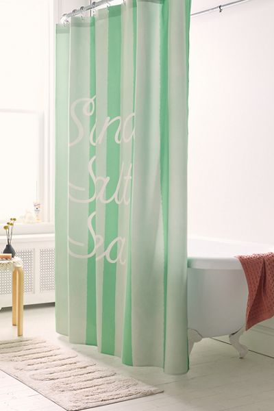 Sand Salt Sea Striped Patterned Shower Curtain