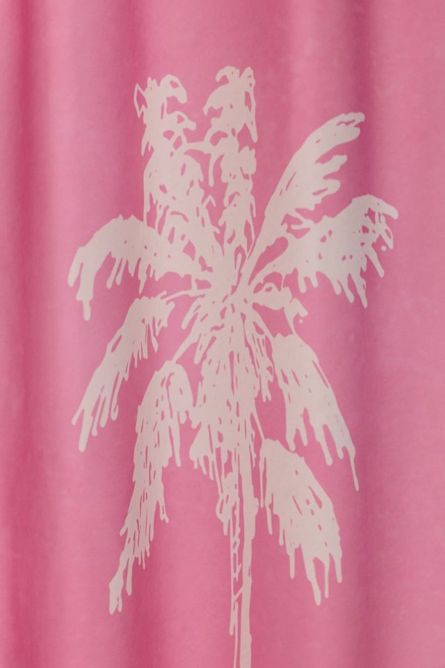 Pink Palm Trees Printed Shower Curtain #2