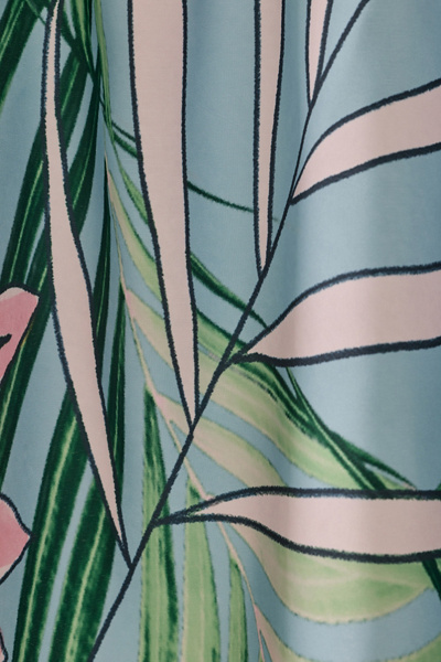 Palm Beach Floral Patterned Shower Curtain