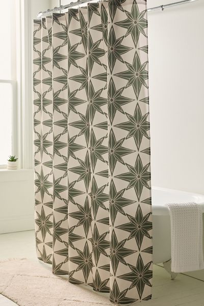 Paper Stars Patterned Shower Curtain