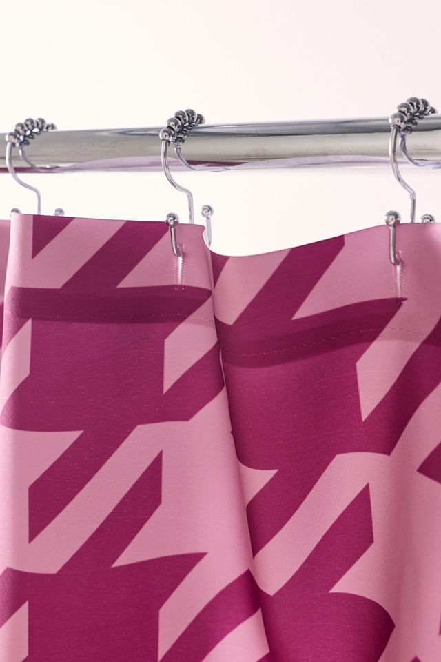 Houndstooth Patterned Shower Curtain #2