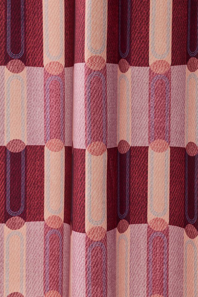 Rounded Striped Patterned Shower Curtain #1