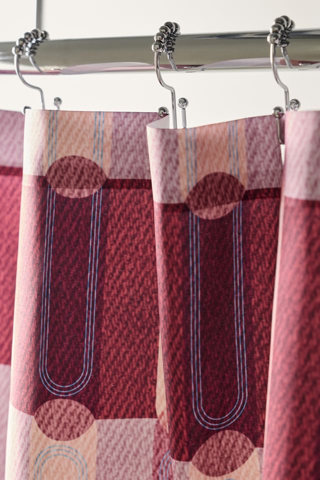 Rounded Striped Patterned Shower Curtain #2