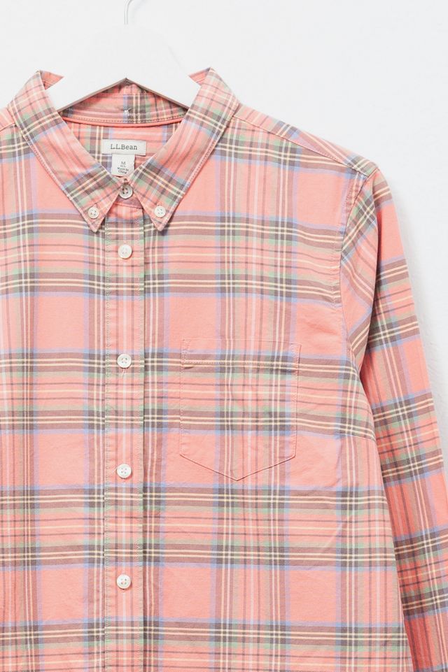 Vintage Y2K L.L. Bean Pink Plaid Cotton Button Up Shirt #1