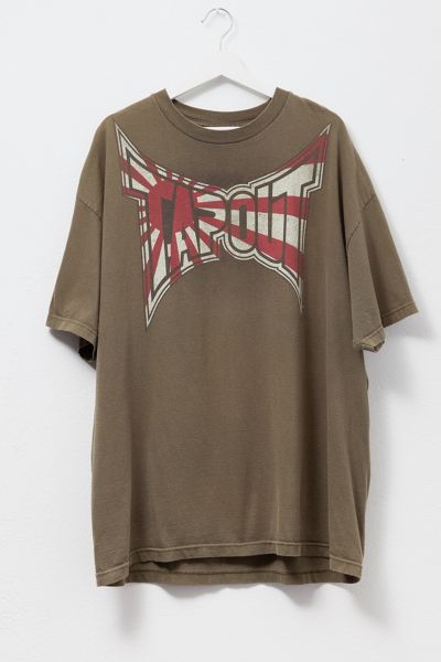 Vintage Y2K Tapout Oversized Green Graphic T-Shirt Made in USA