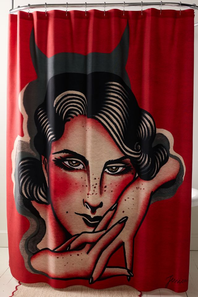 Jessica O. Don’t Play Your Games On Me Printed Shower Curtain #1