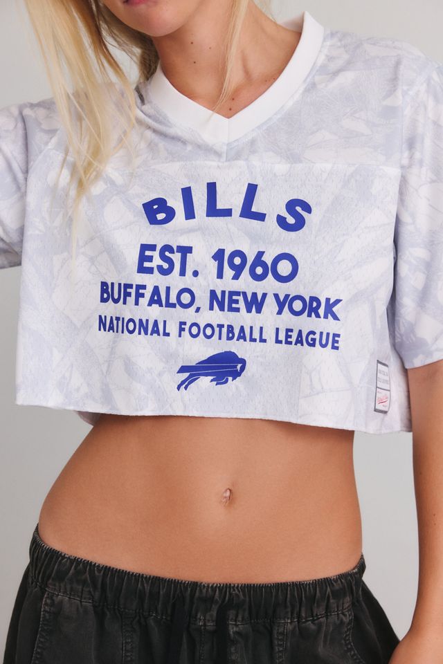 Mitchell & Ness NFL Graphic Boxy Cropped V-Neck Tee #1