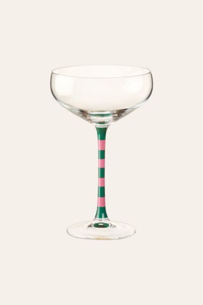 Zsa Zsa Zsu Loess Hand Painted  Glass Champagne Glass
