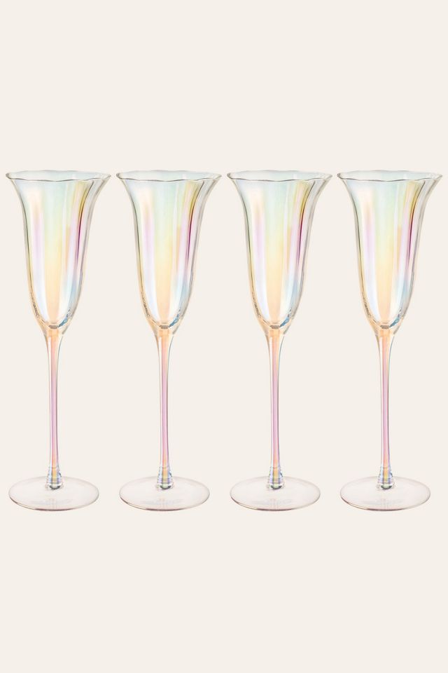Zsa Zsa Zsu Loess Optical Glass Flute Champagne Glass Set #1
