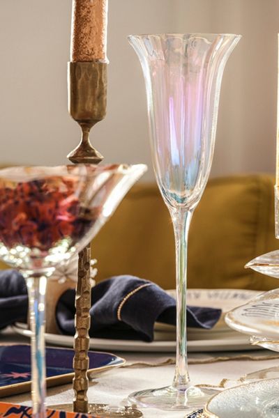 Zsa Zsa Zsu Loess Optical Glass Flute Champagne Glass Set