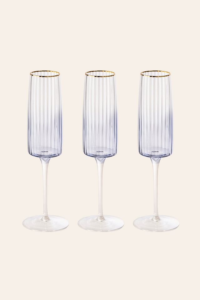 Zsa Zsa Zsu Ribbed Flute Champagne Glass Set #1