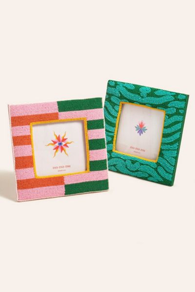 Zsa Zsa Zsu Dadri Square Decorative Beaded Wood Frame