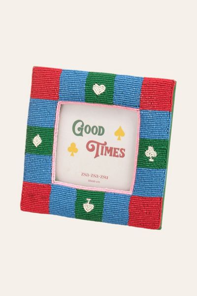 Zsa Zsa Zsu Dadri Square Decorative Beaded Wood Frame