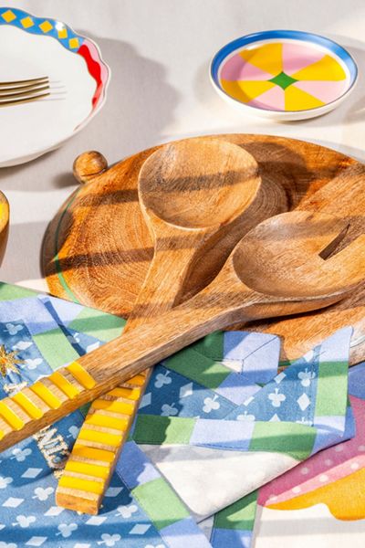Zsa Zsa Zsu Lakri Mango Tree Salad Spoon & Serving Board Set