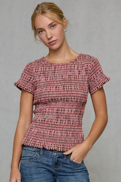 Blouse Kimchi Blue Anna à manches courtes en coton froncé