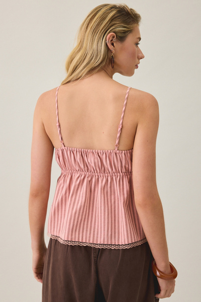 Kimchi Blue Miley Tie-Front Lace Trim Babydoll Cami