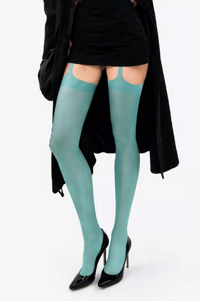 LECHERY® Long Thin Spaghetti Strap Shiny Pantyhose Tights