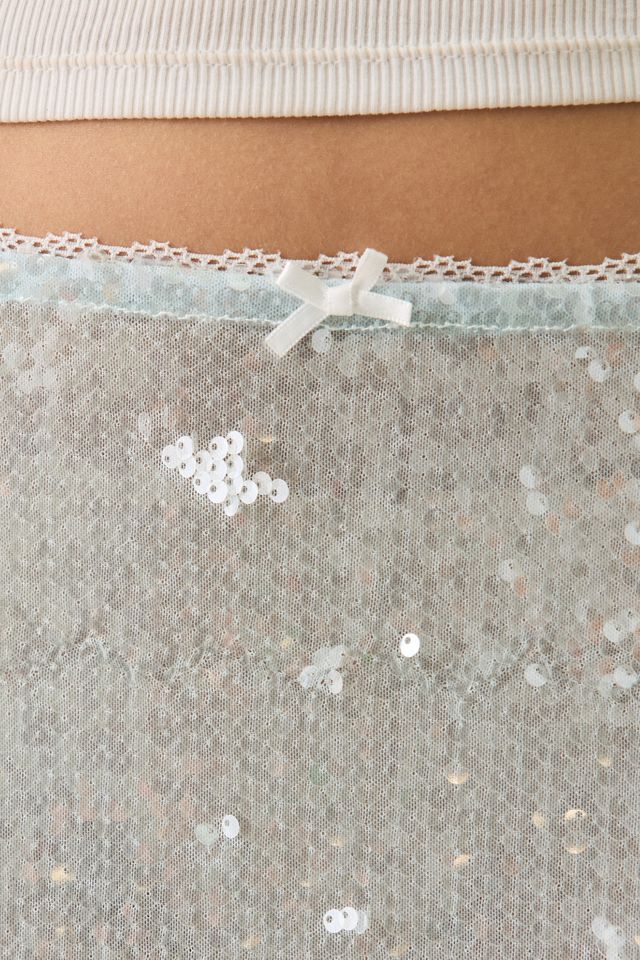 Kimchi Blue Sammi Lace Trim Semi-Sheer Sequin Midi Skirt #3