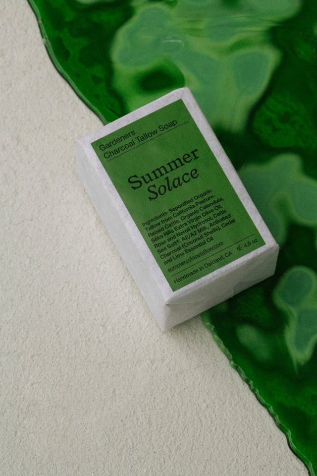 Summer Solace Tallow Gardener's Charcoal Soap Bar #1