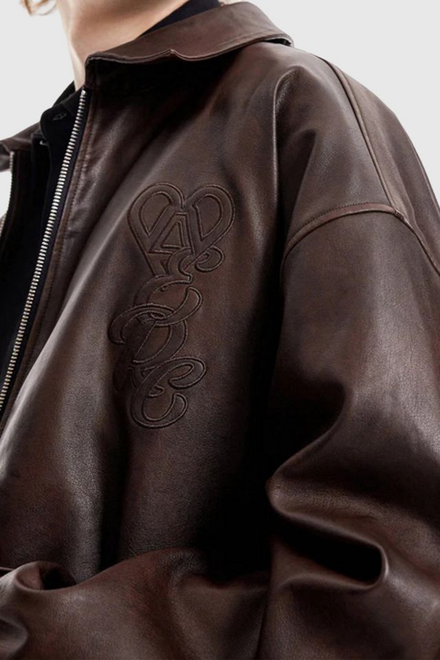 Aelfric Eden Embroidery Faux Leather Jacket #1