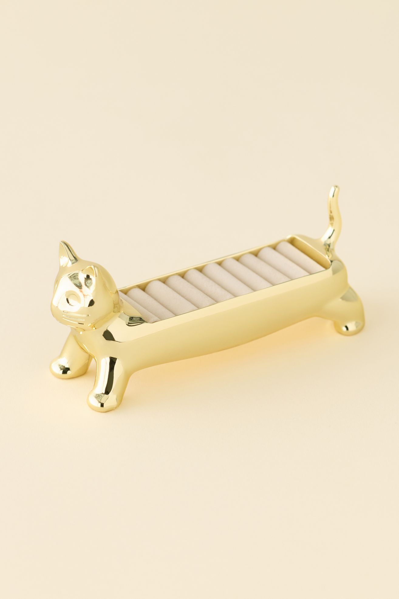 Indy Cat Shaped Ring Holder - Gold, ONE SIZE