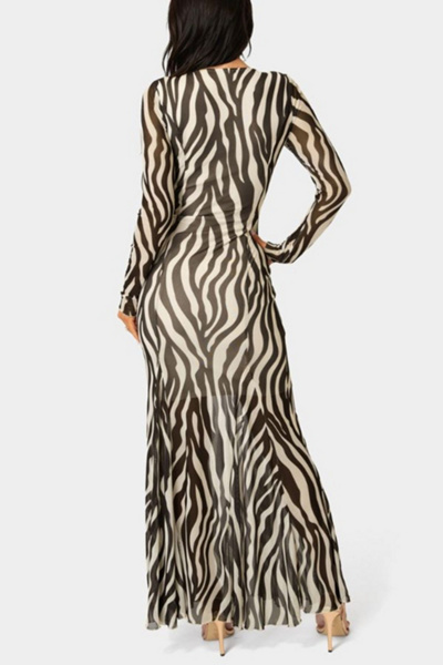 Bebe Long Sleeve Powermesh Dress