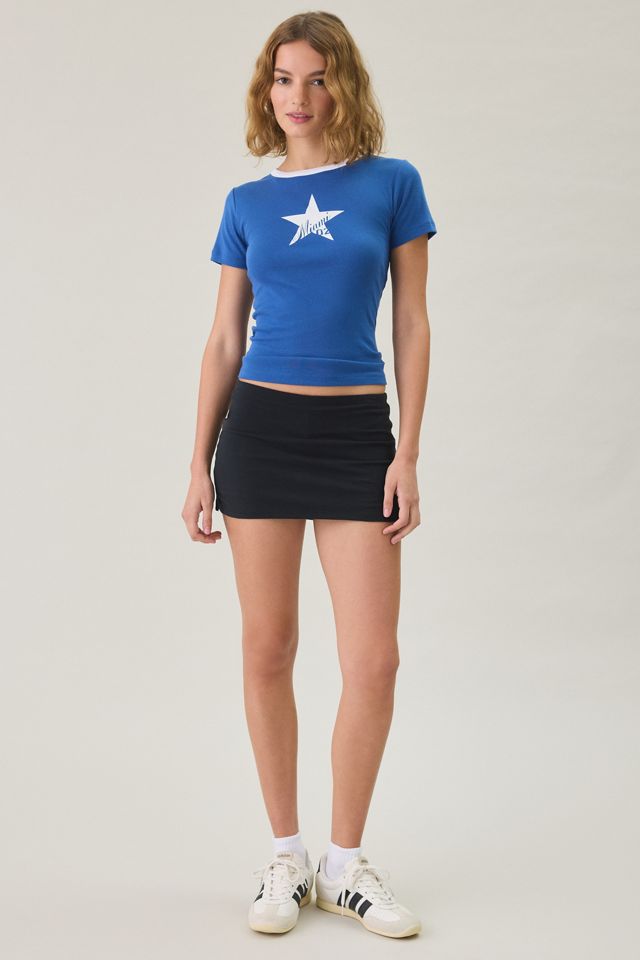 Miami Star Graphic Ringer Baby Tee #3