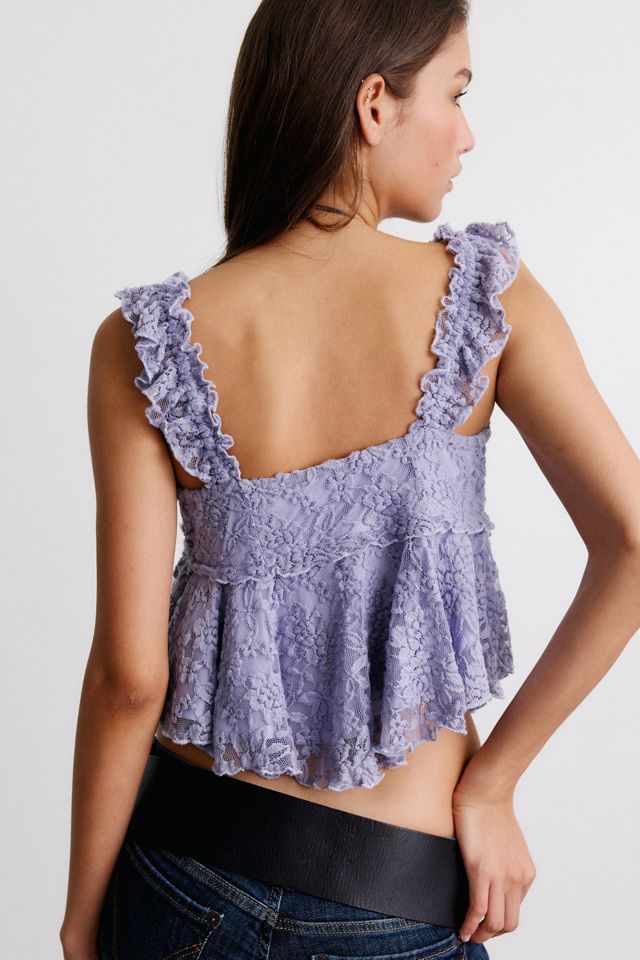 Kimchi Blue Piper Lace Flutter Sleeve Babydoll Top #3