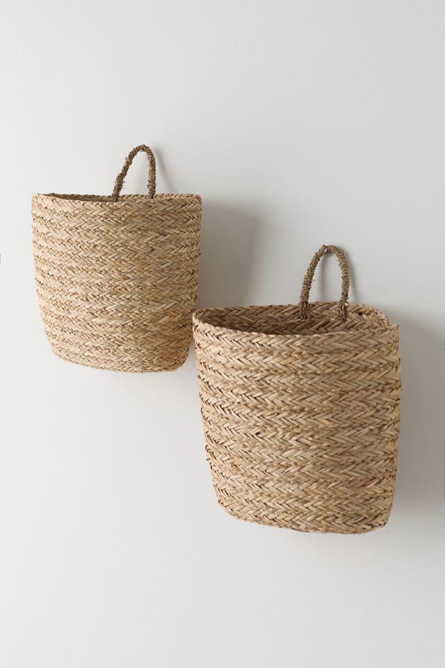 Briar Handwoven Seagrass Wall Hanging Basket - Set Of 2 #1